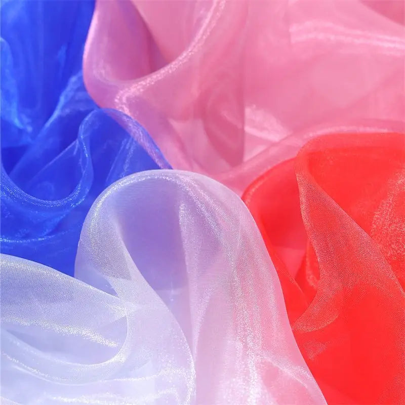 Water Light Crystal Organza Fabric Shiny By The Meter for Clothes Wedding Dress Children's Clothing Sewing Cloth Smooth White
