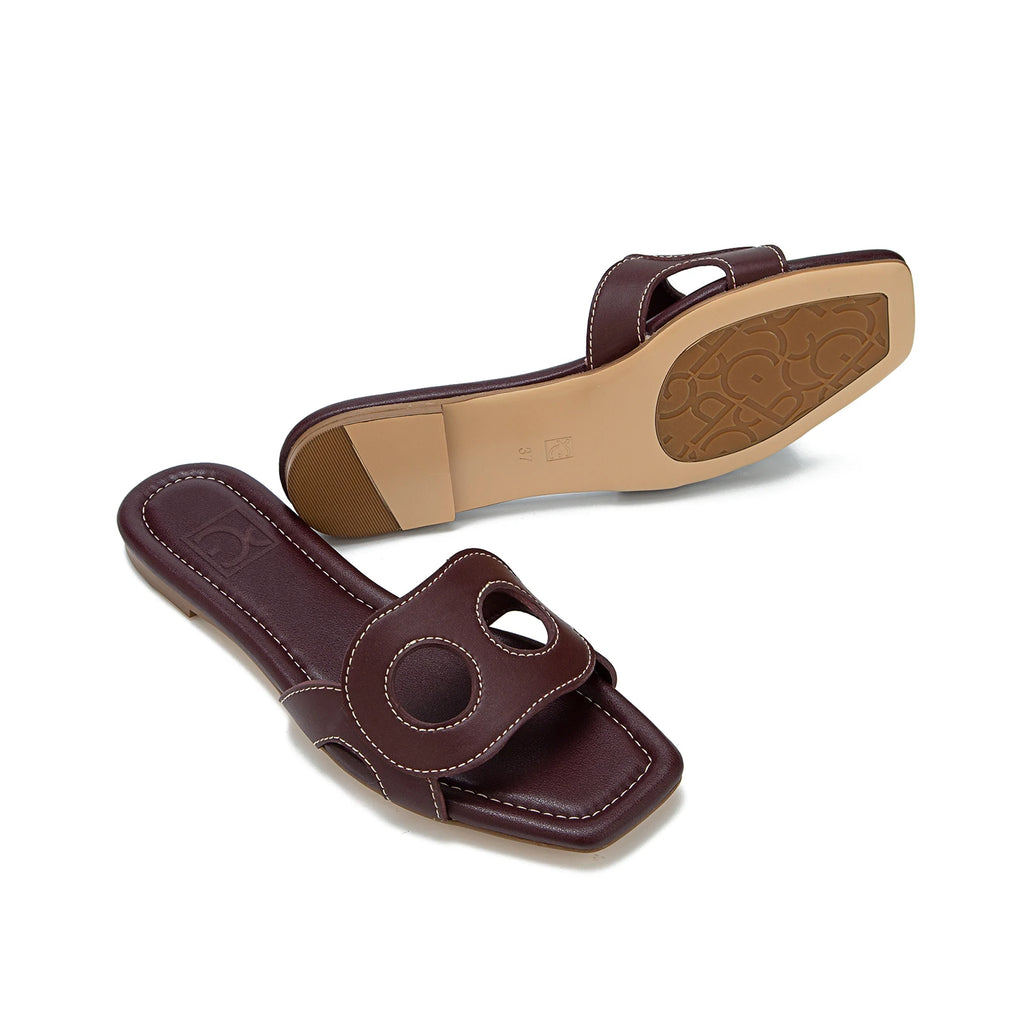 PG PATSY GARIS Niche Brand Women's Slippers Fashion Design Multifunctional Outdoor Style Women's Flat Slippers Solid Color