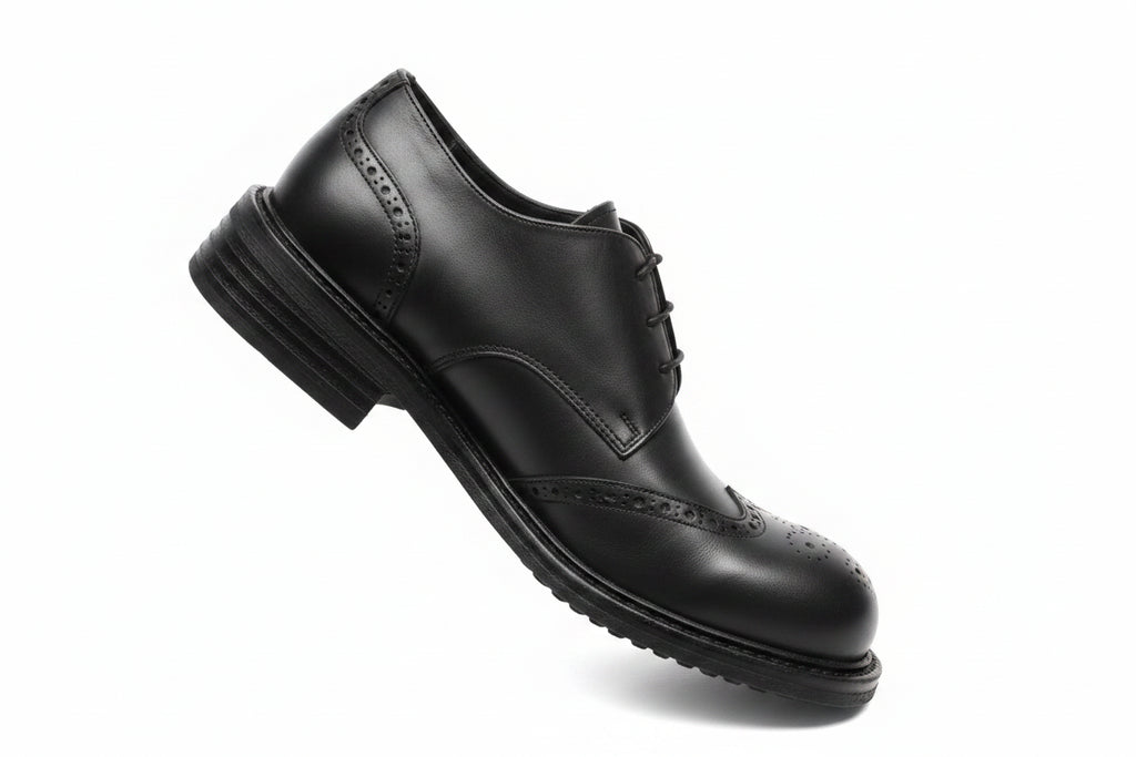 STREET BROGUE - Men's Height-Increase Vintage Brogue Oxford Shoes - Lace-Up Big Round Toe Streetwear Derby