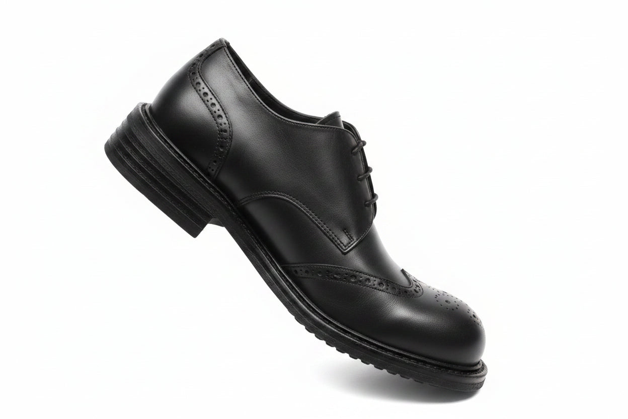 STREET BROGUE - Men's Height-Increase Vintage Brogue Oxford Shoes - Lace-Up Big Round Toe Streetwear Derby