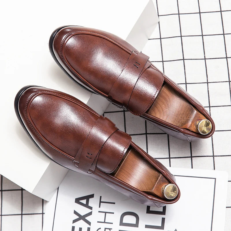 EASY STEP - Classic PU Leather Loafers - Slip Into Something Smarter