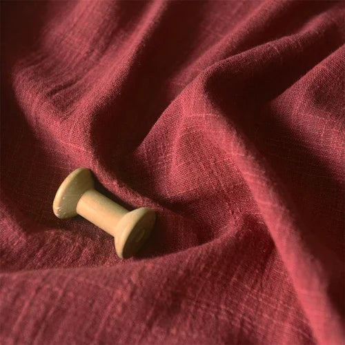 BAMBOO LINEN FABRIC BY THE METER - Sand Washed Cotton Linen Cloth Soft Drape Microtransparent for Dresses & Sewing - 22 Colors