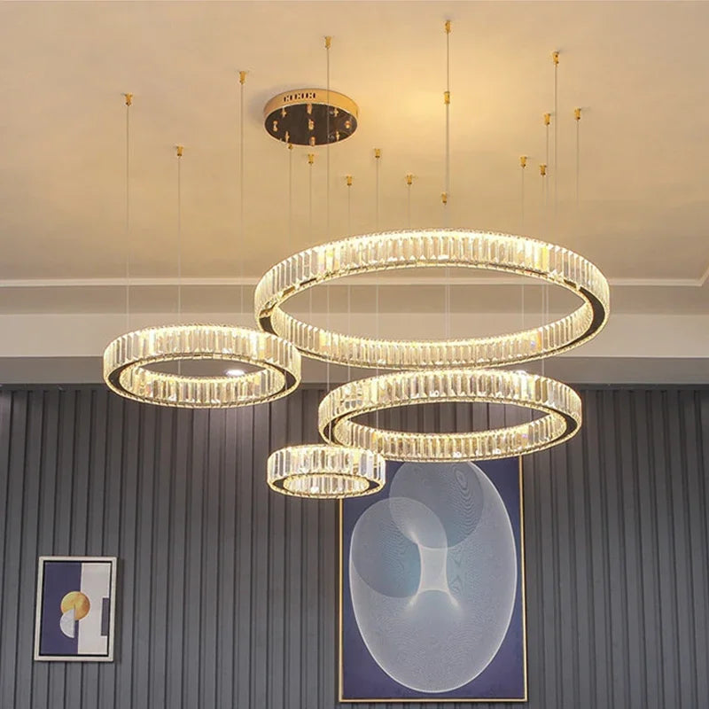 HALO LUXE – 4-Ring Crystal Chandelier