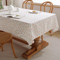 DAISY FLORAL TABLECLOTH - Cotton, Tassel Trim - Cheerful Tables
