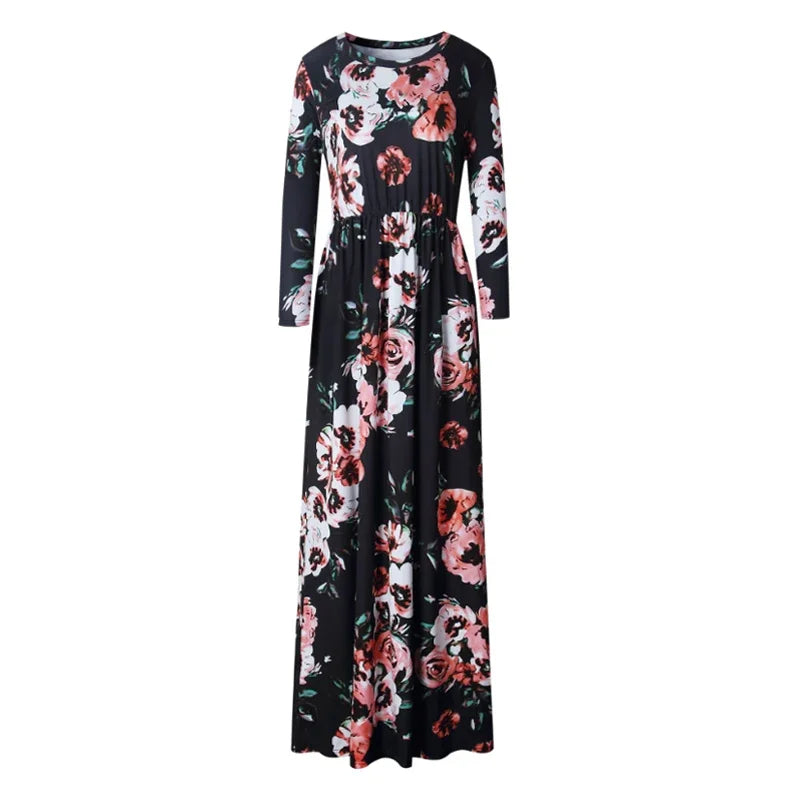 Summer Maxi Dress Women 2025 Pink Floral Print Boho Beach Dress Ladies Evening Party Long Dress Sundress Vestidos De Festa 3XL