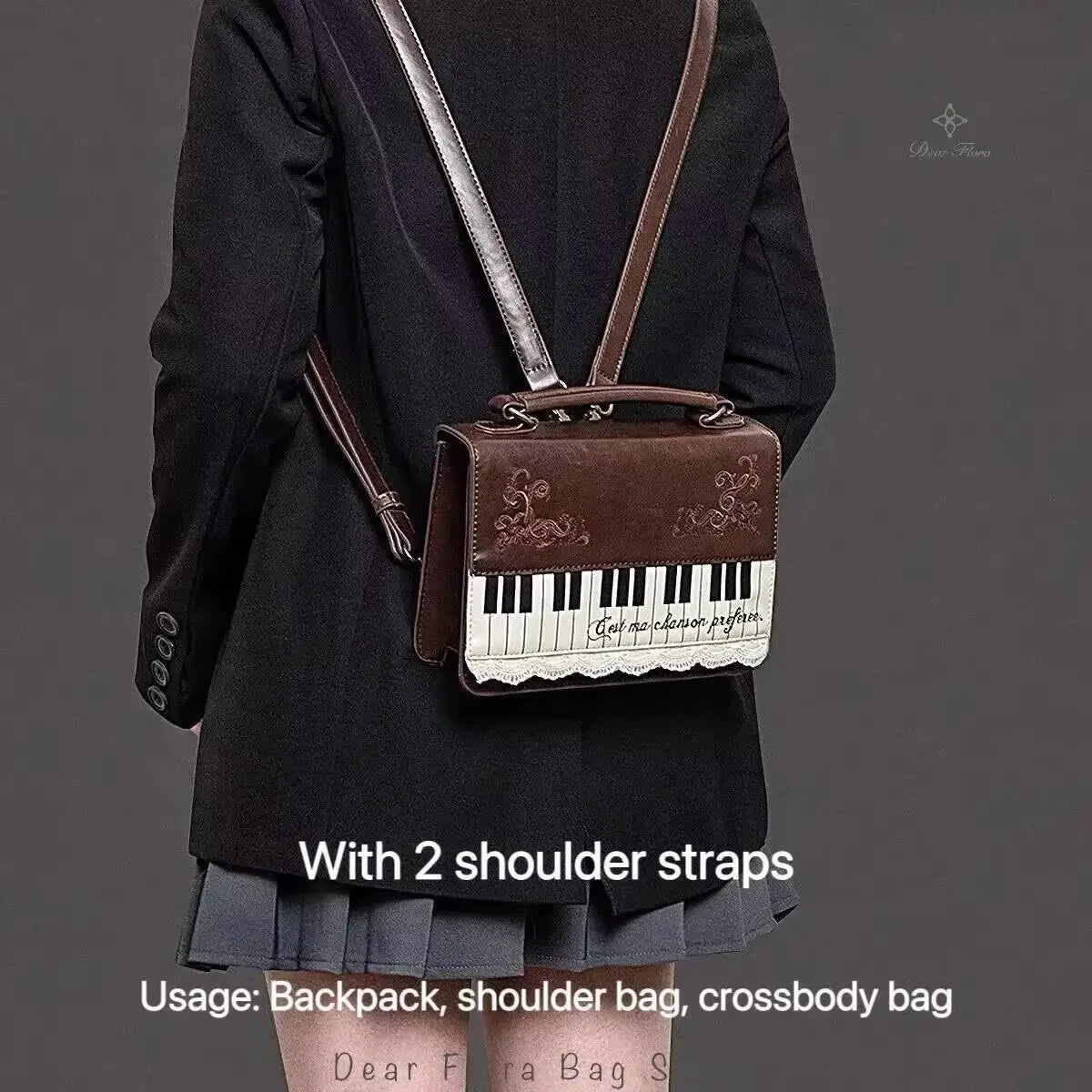 Vintage Piano Crossbody Bag