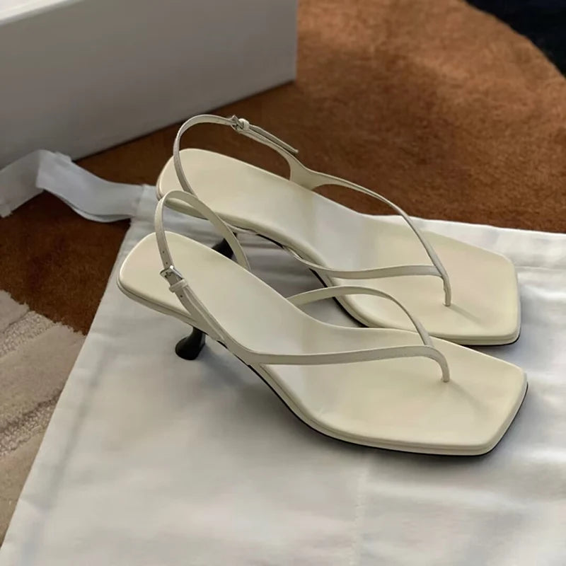 Summer High Heel Women Clip Toe Sandals Fashion Narrow Band Shoes Design Style Party Dress Sandalias Shoes