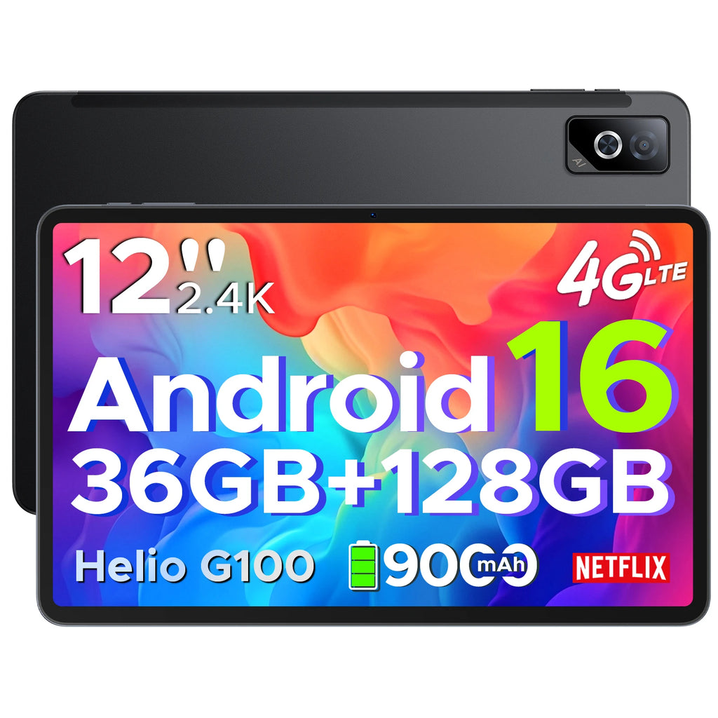 DOOGEE Tab G6 Pro 12" 2K - Android 16 Gemini AI, 8GB+128GB, 4G LTE