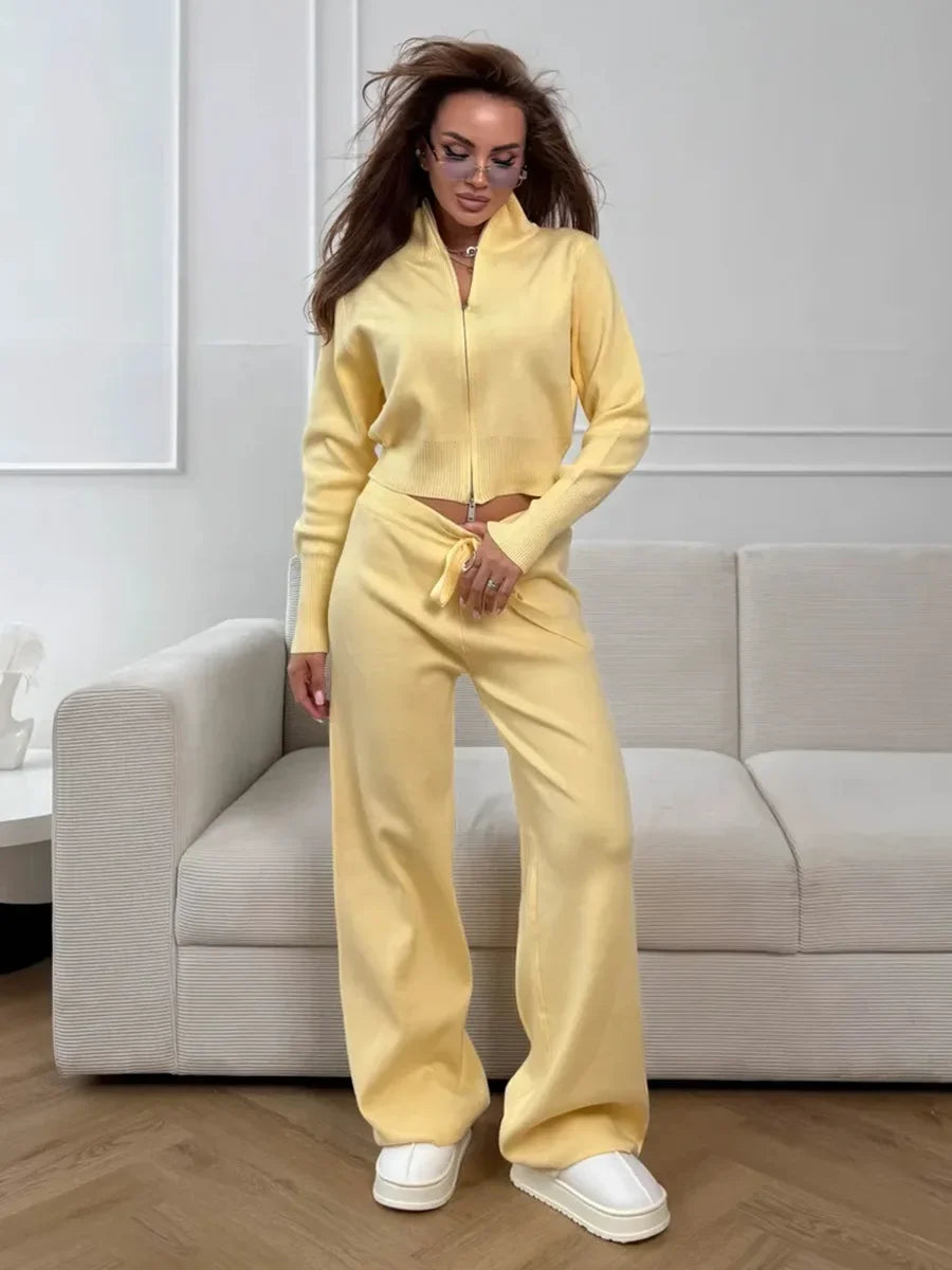 Knit Cardigan & Pants Set - Seven Colours - Everyday Harmony
