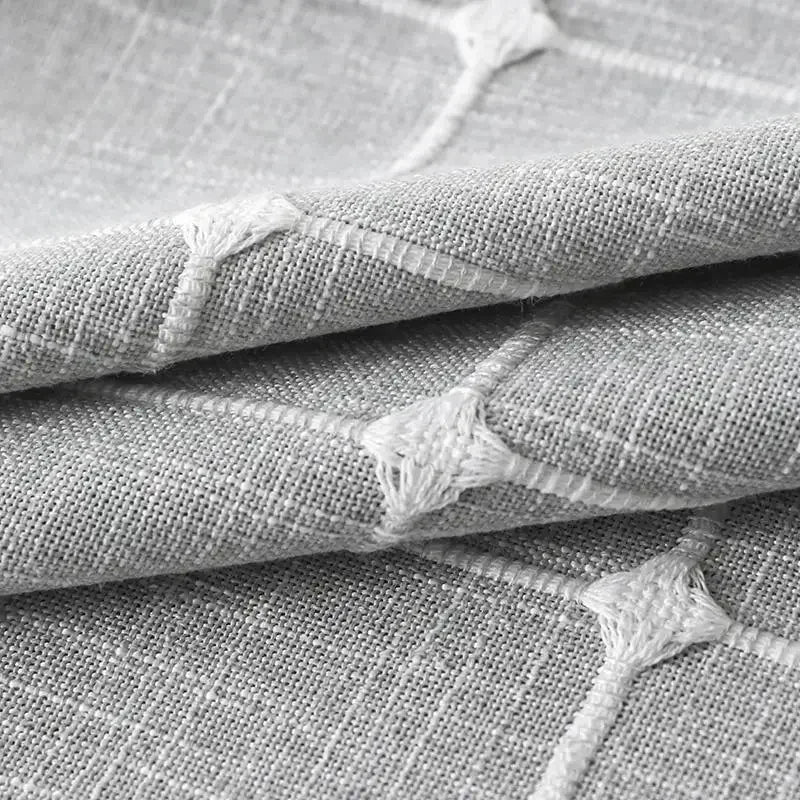 COTTON LINEN TASSEL TABLECLOTH - Waterproof, Custom Sizes - Farmhouse Dining