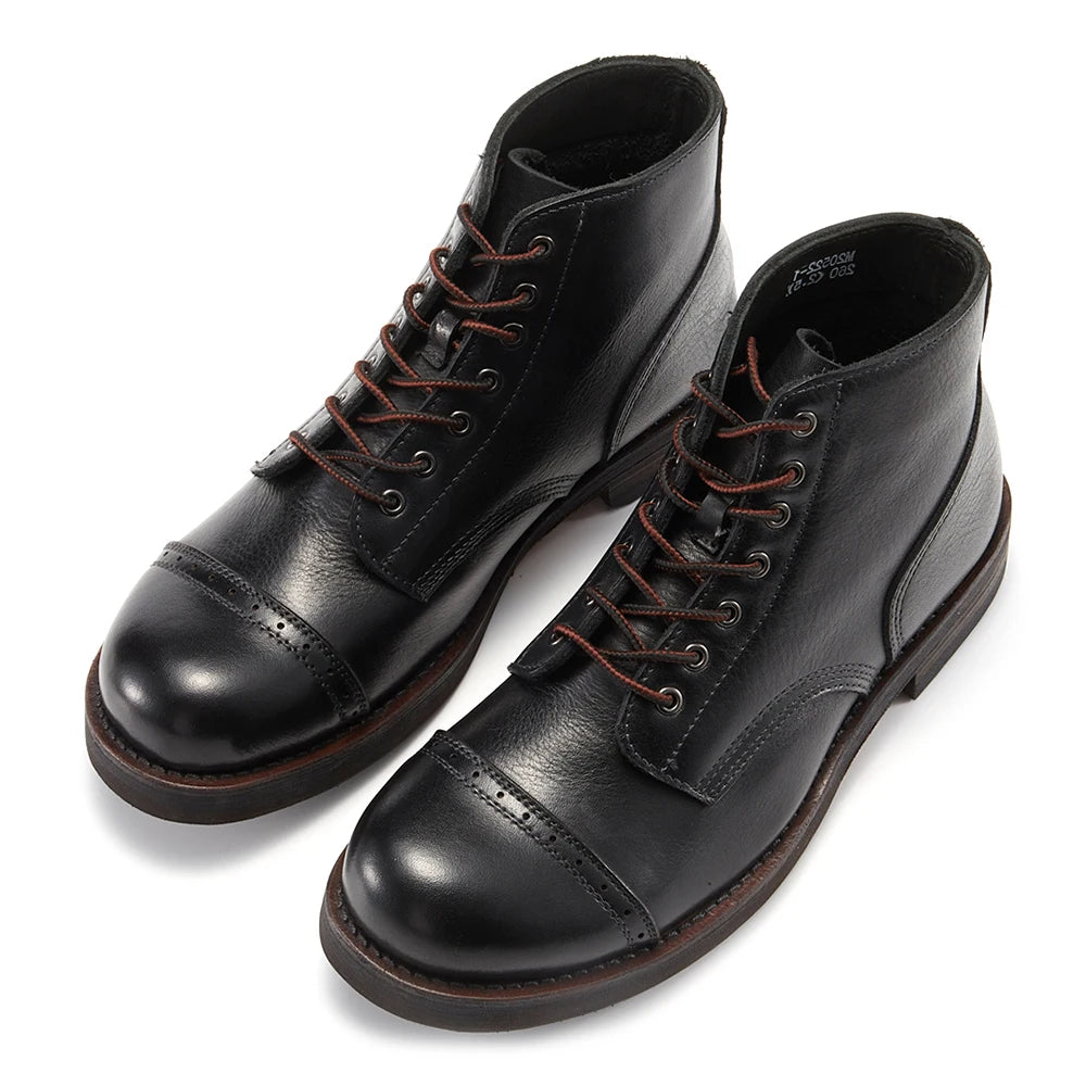 STITCH MASTER - Men's Vegetable Tanned Leather Boots - Horseriding, Combat & Driving Style