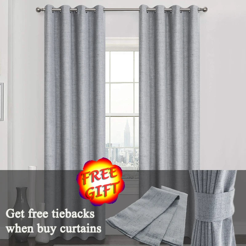 LINEN BLACKOUT CURTAINS - Waterproof Custom Size Panel - Total Dark, Total Calm