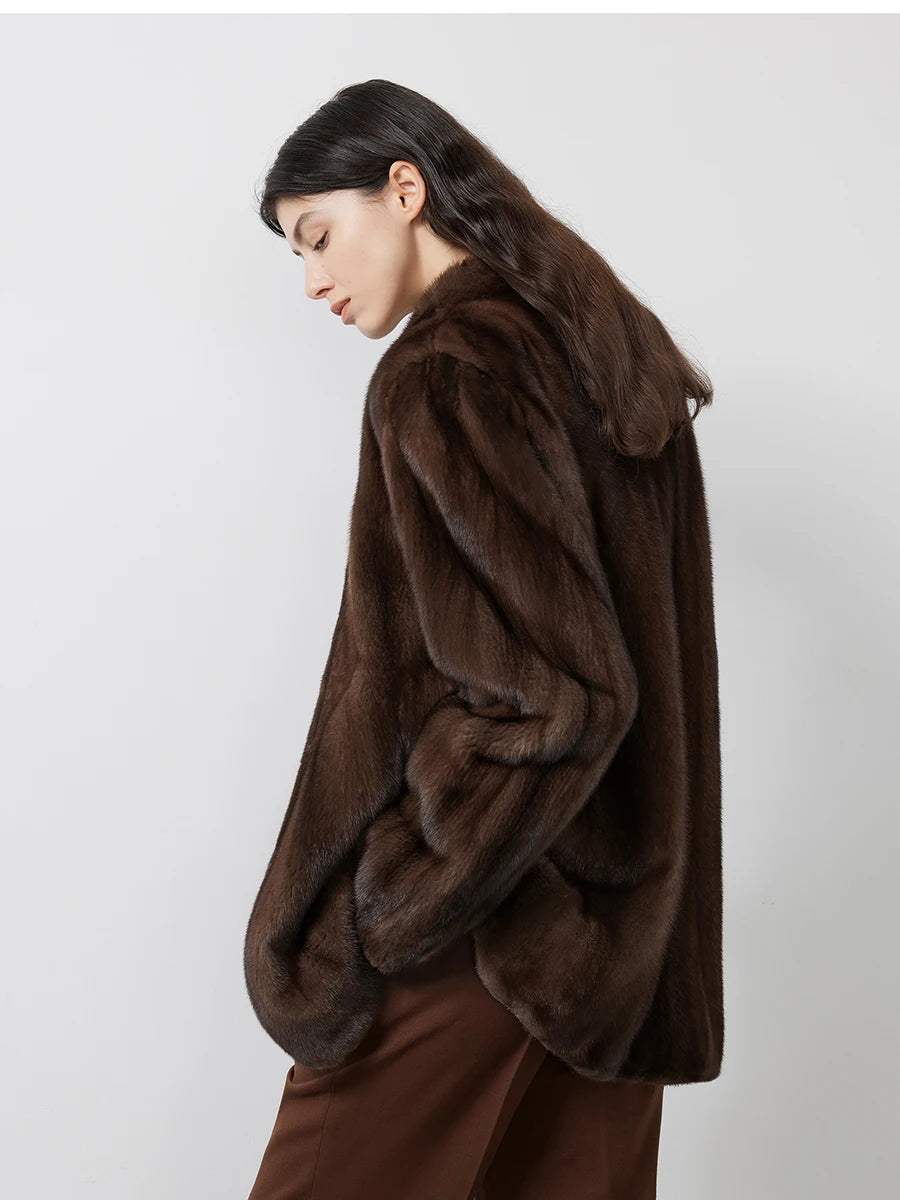 Winter Reverie - Faux-Mink Jacket - City Glow