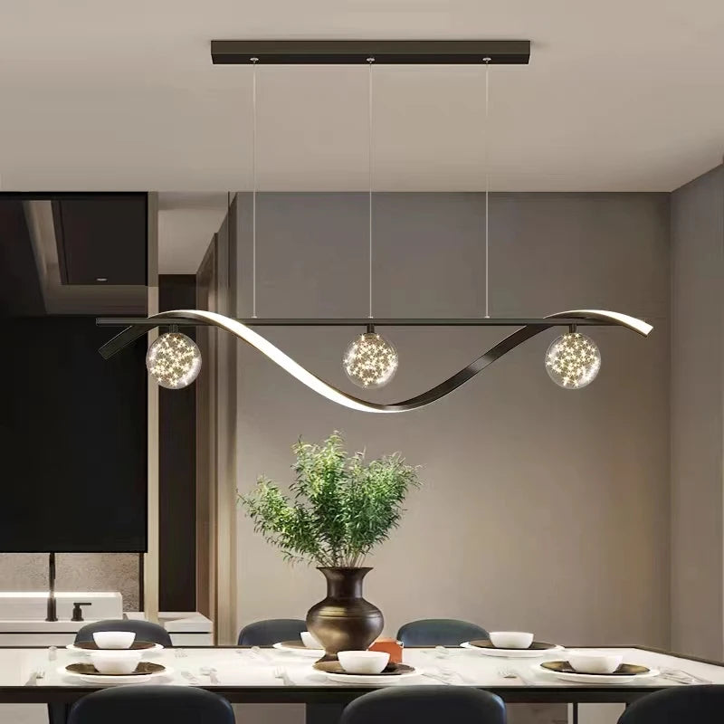 Smart LED Pendant Light – Black/Gold, APP & RC Dimmable