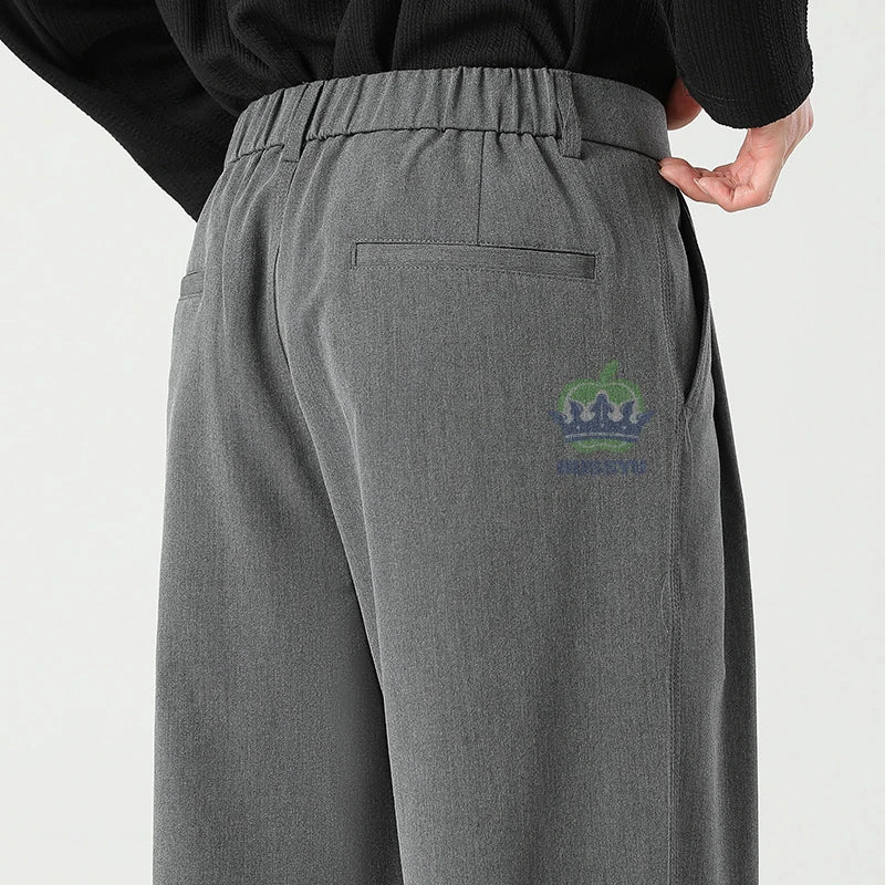 KOREAN BAGGY - Men's Baggy Elastic Waist Business Trousers Korean Style - 2 Colors, S–4XL