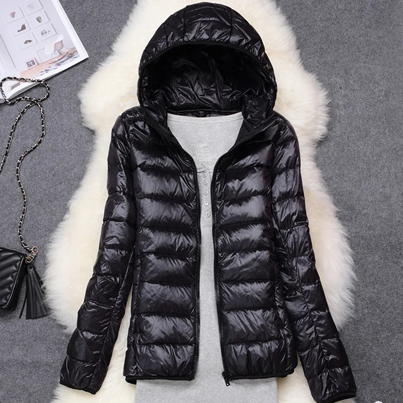 Ultra Light Hooded Puffer Jacket - 15 Colors Plus Size