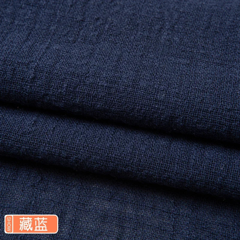 Soft Thin Linen Cotton Fabric Solid Color Organic Material Pure Natural Flax For Sewing Handmade Clothes Patchwork Fabric