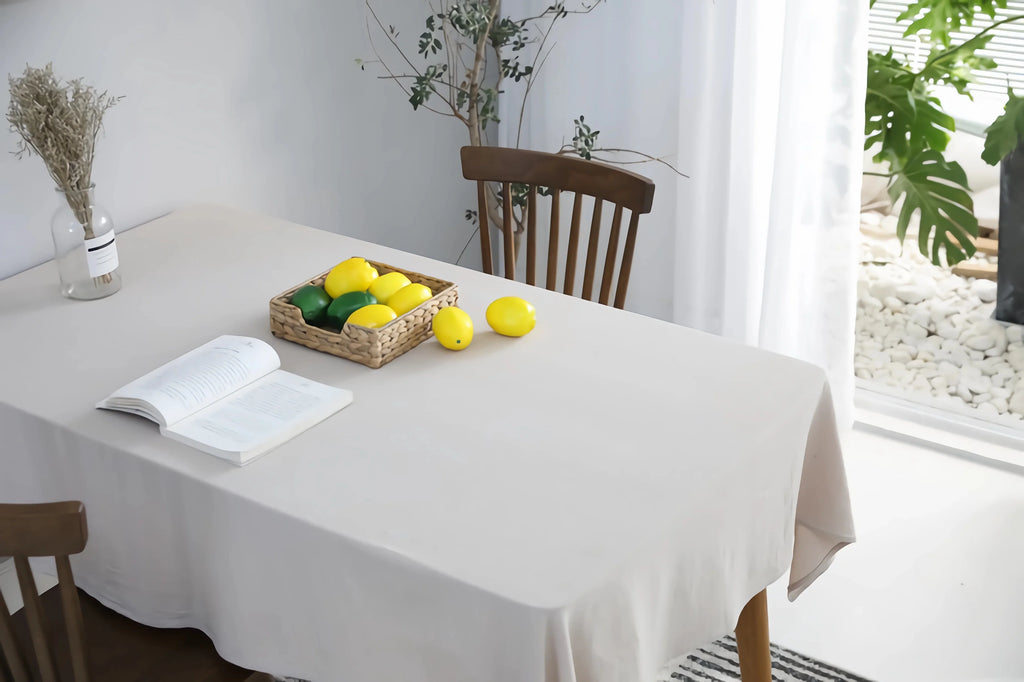 Rectangle Tablecloth 100% Cotton Antifouling Table Cloth Decorative Farmhouse Table Cover for Dining/ Party/ Buffet/ Wedding