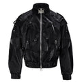 CROC EDGE - Men's Short Crocodile Print PU Leather Jacket - Black, S–XL