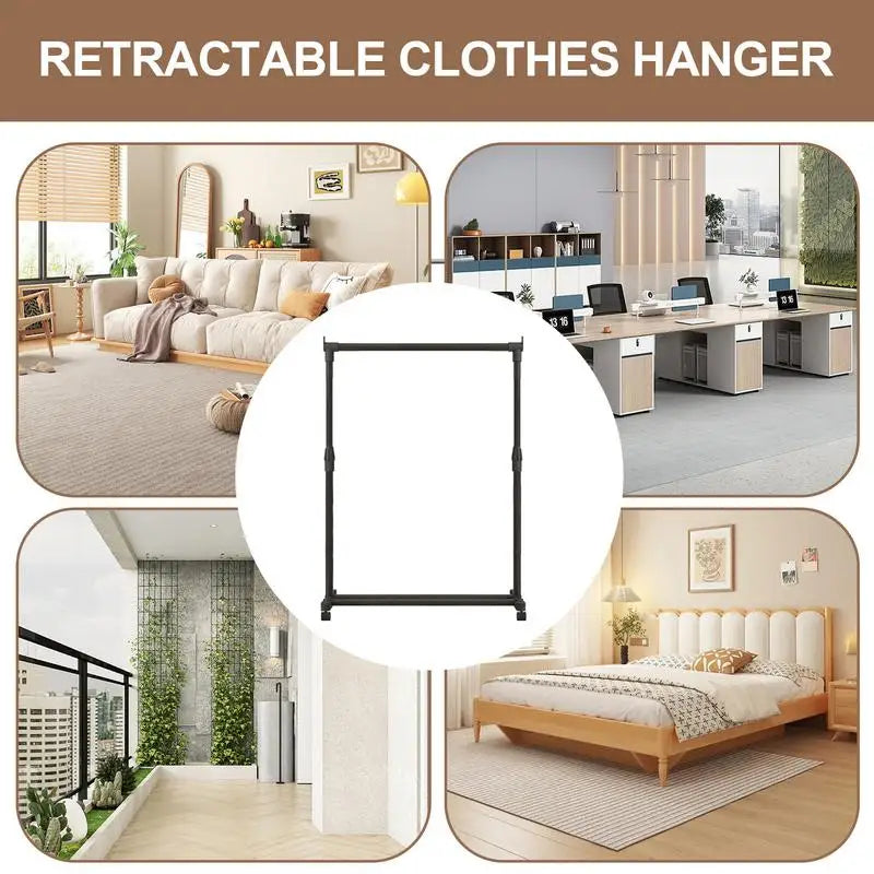 Telescopic Clothes Rack on Wheels