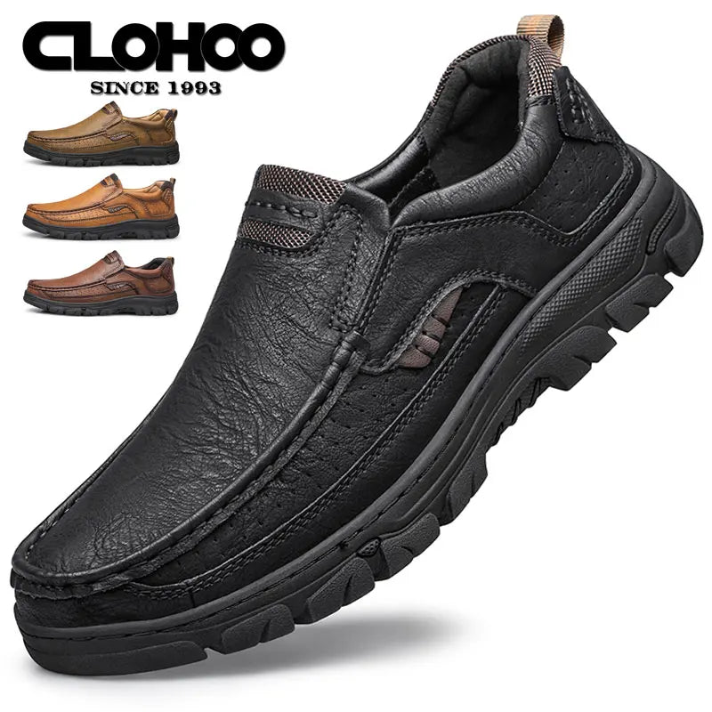 HAND-SEWN LOAFER - Men's Breathable Slip-On Shoes - Thick Rubber Sole Classic