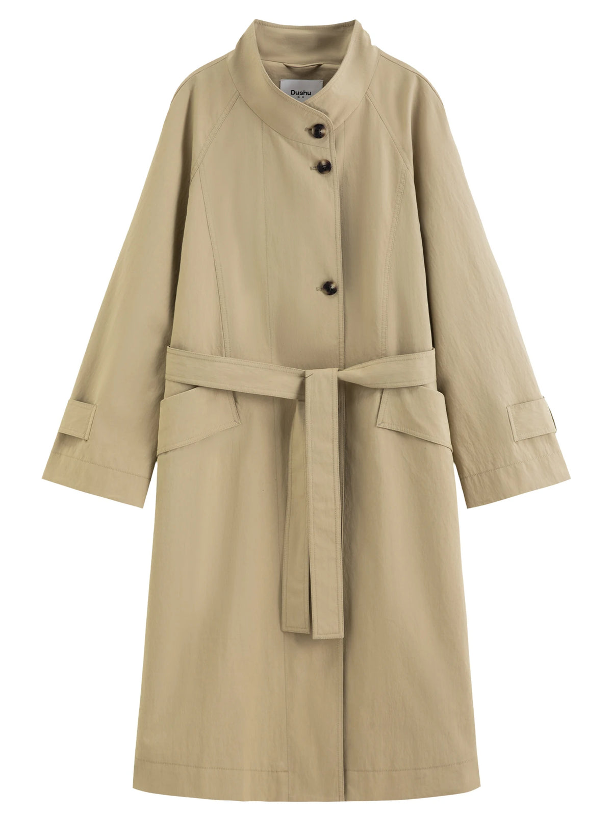 Women's Cotton-Blend Trench - Single Breasted - City Calm