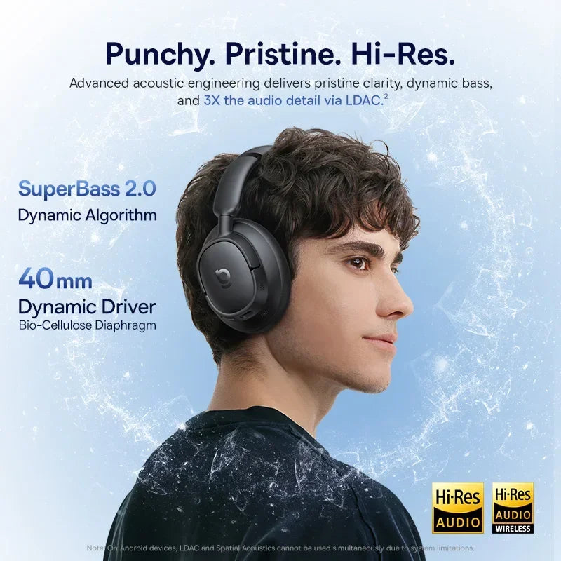 Baseus EH10 ANC Wireless Headphones – 45dB Adaptive Hi-Res LDAC Bluetooth 6.0 80H