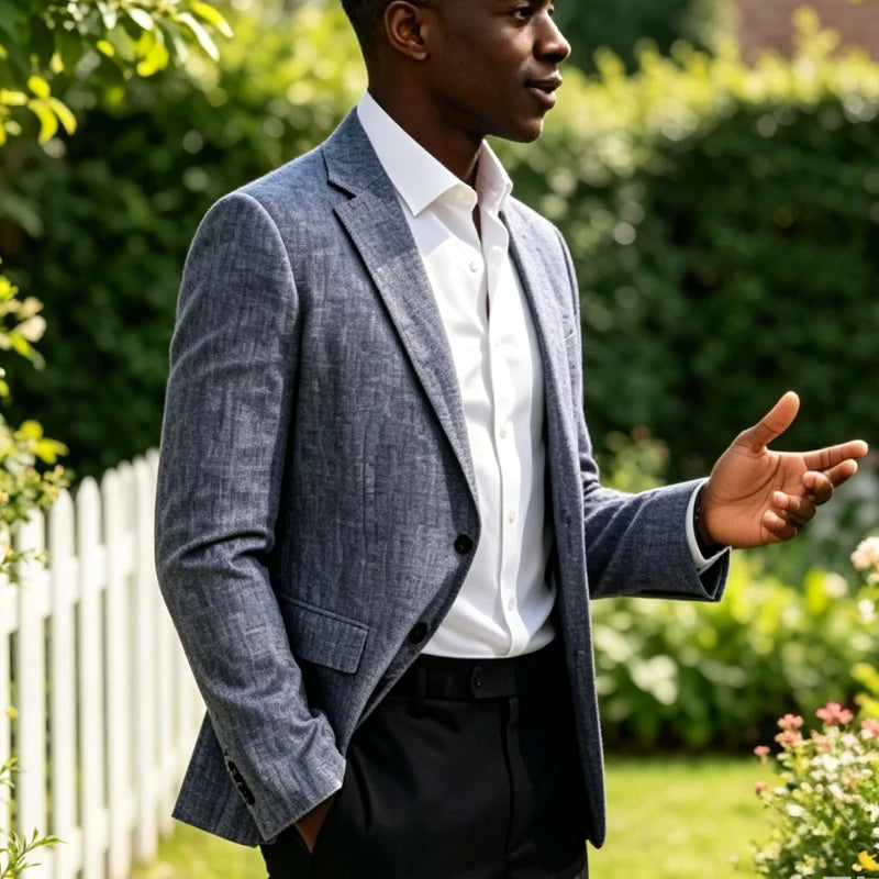 LINEN EDGE - Men's Slim Fit Linen Blazer - 10 Colors, XS-7XL