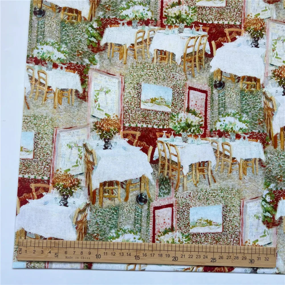 OIL PAINTING PRINT COTTON FABRIC - 105cm Wide, 20 Designs - Craft Canvas