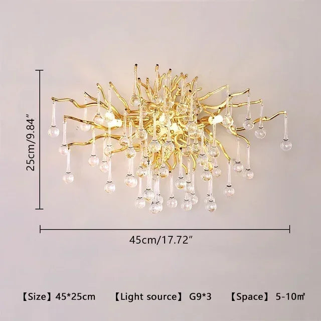 Luxury Gold Crystal Chandelier – Water Drop, Pendant & Ceiling