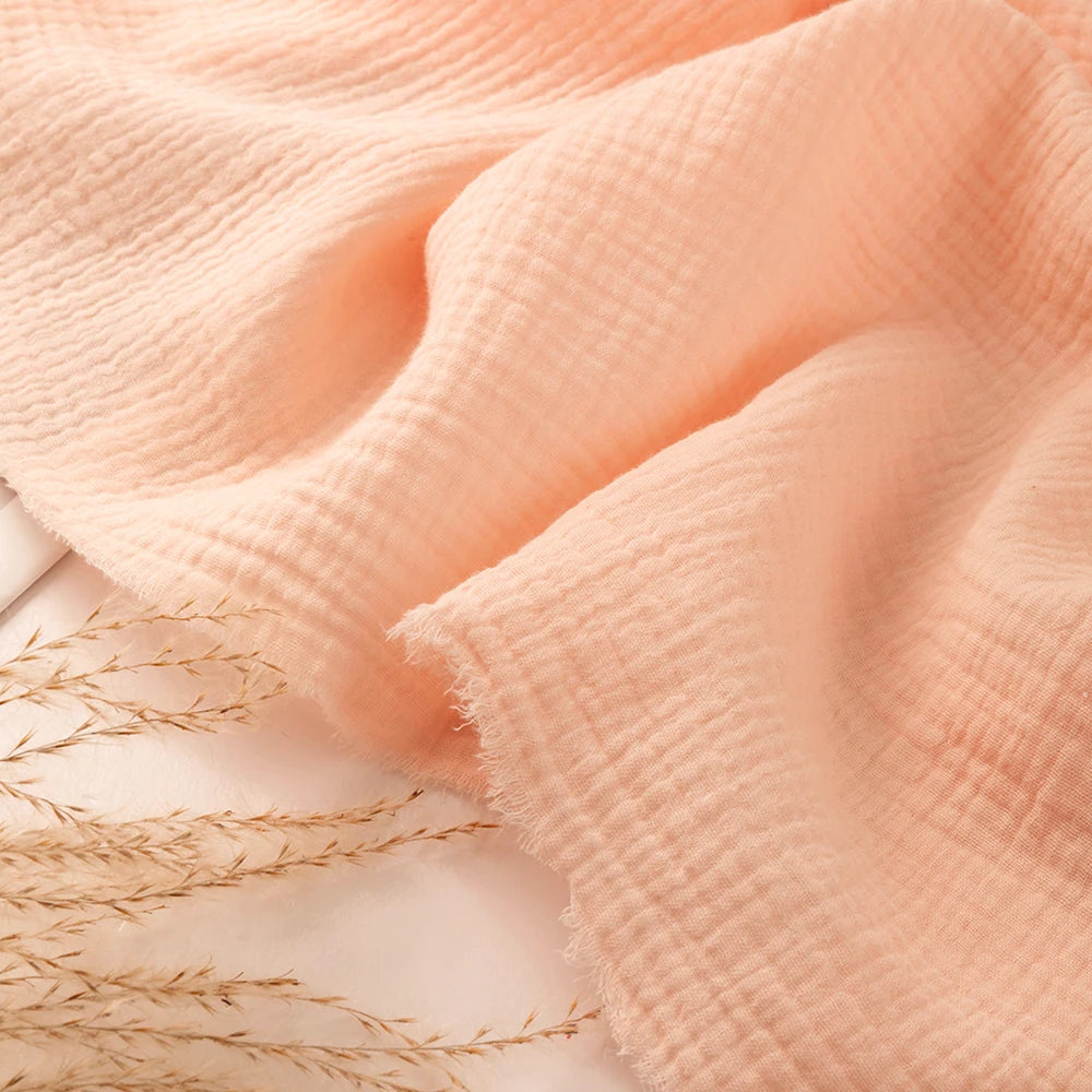 Wrinkle Double Layer Gauze Cotton Material Quilting Sewing Craft Fabric Table Runners Decor Cloth for Party Wedding Cheesecloth