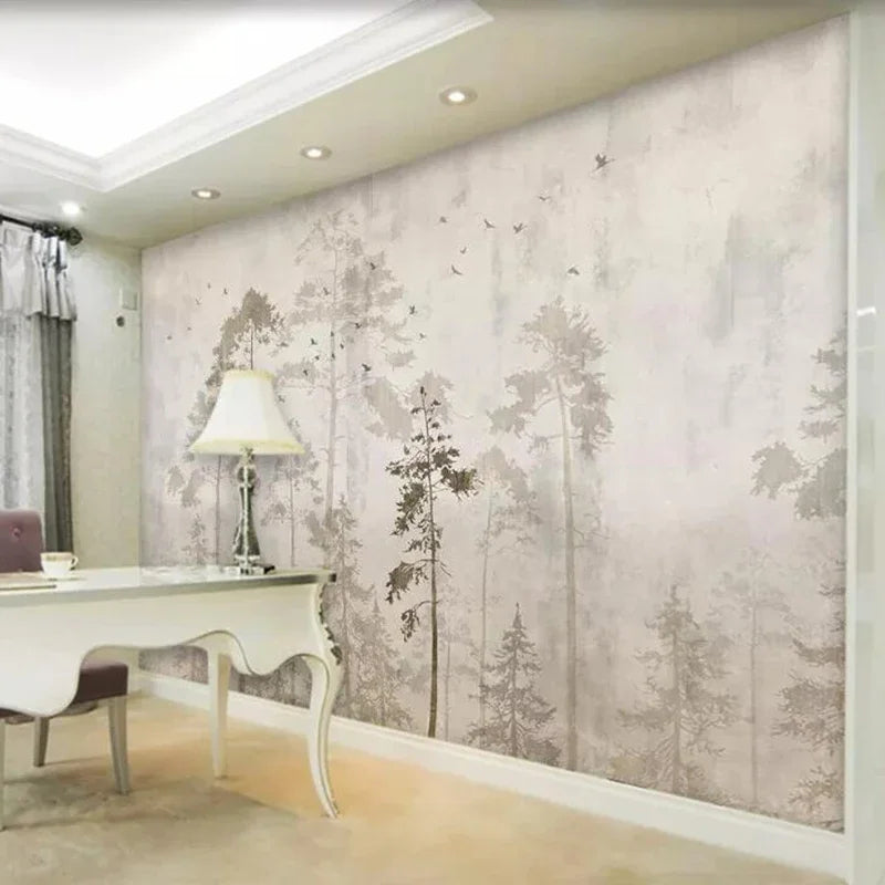 FOREST BIRD MURAL - Custom Wall Wallpaper - 3D Nature Decor