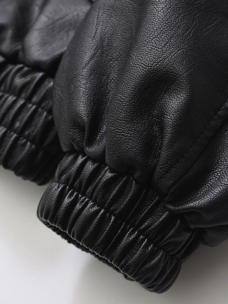 Women's Faux Leather Jacket - Cropped Fit - Retro Streets