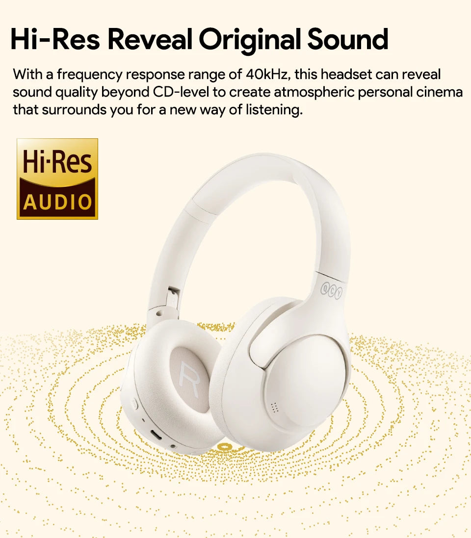 QCY H3 ANC Wireless Headphones BT 5.4 Hi-Res 43dB