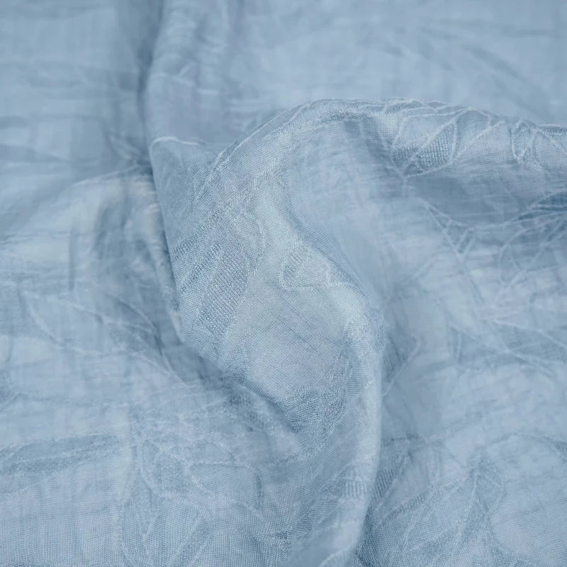 LEAF JACQUARD LYOCELL HEMP FABRIC - 30% Lyocell 70% Hemp, 144cm Wide - Fresh Structure