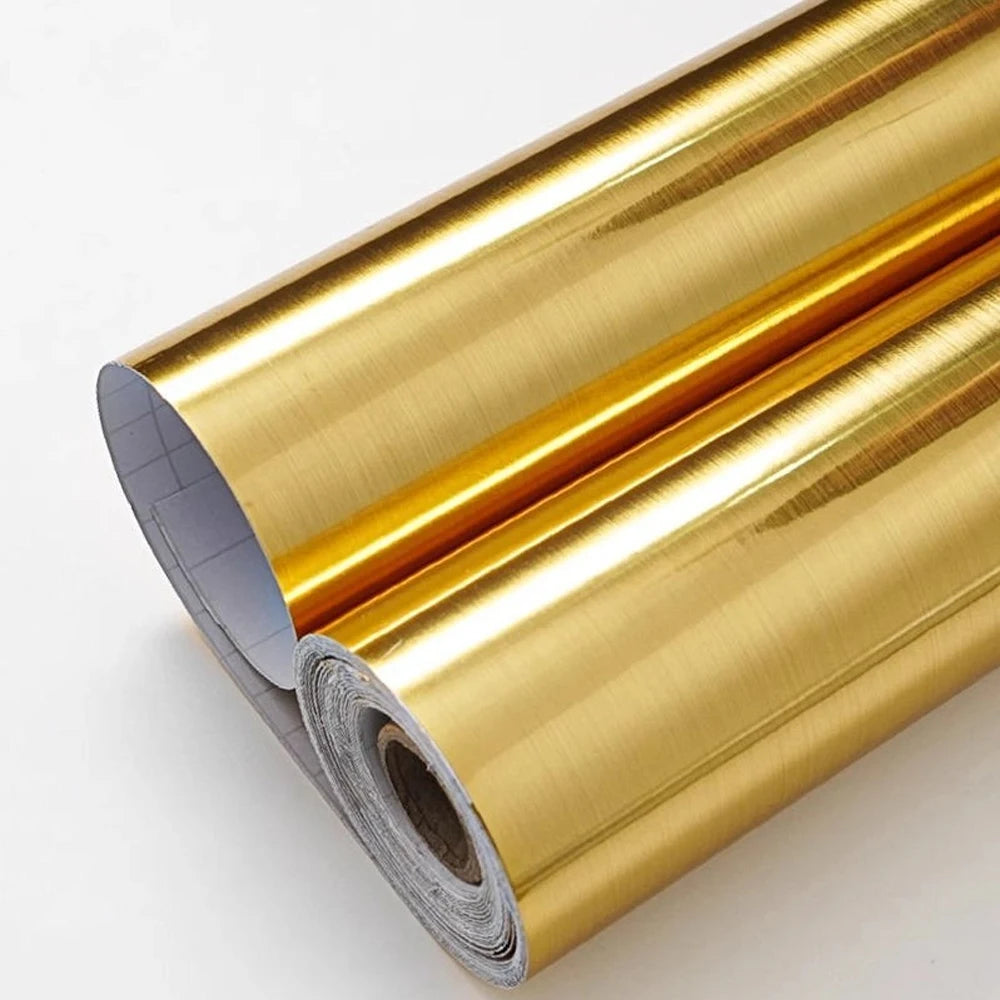GOLD METALLIC CONTACT FILM - Self-Adhesive - Brushed Wall Decor