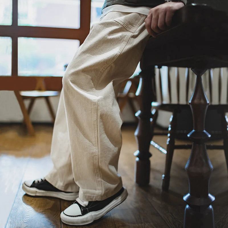MADEN COTTONSEED - Vintage White Jeans - 100% Cotton, Straight Fit