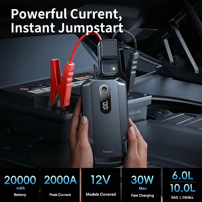 Baseus Jump Starter - 20000mAh, 2000A Peak - Journey Backup