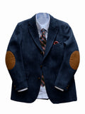 TWEED AUTHORITY - Herringbone Wool Blazer - Elbow Patches, Notch Lapel, XS–7XL