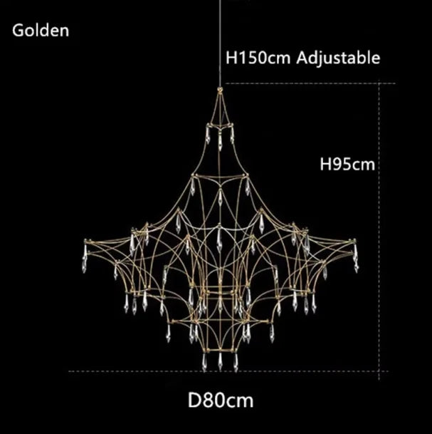 Starry Sky Pendant Light – Gold/Chrome, 40–120cm, Dimmable