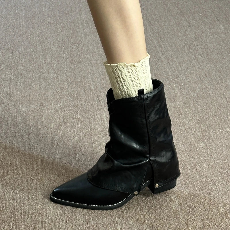 Pointed Toe Western Ankle Boots