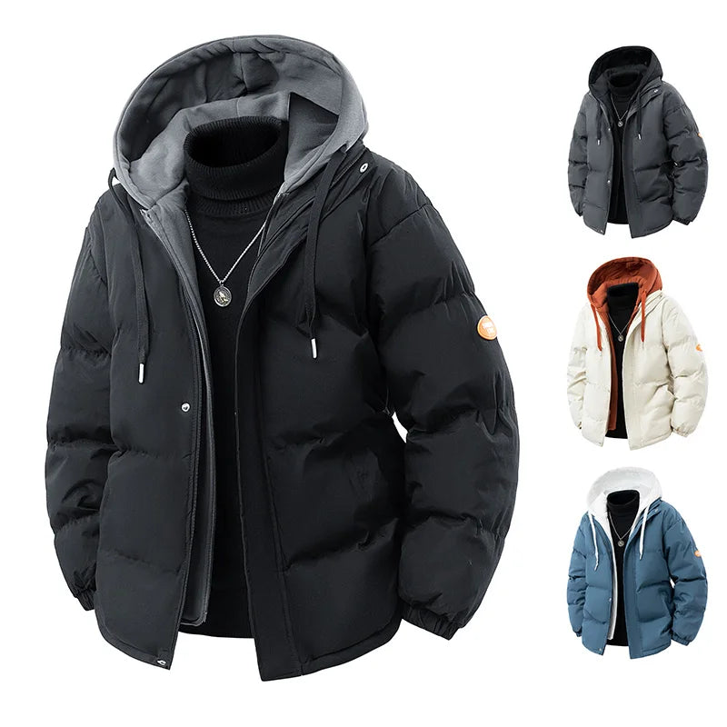 HEAVY DUTY - Men's Quilted Hooded Puffer Parka - Thick Loose Winter Coat