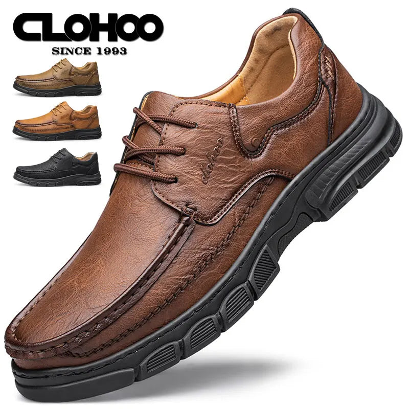 SOLE CRAFT - Men's Handmade Leather Loafers - Thick Rubber Sole, Breathable, Classic Sewn