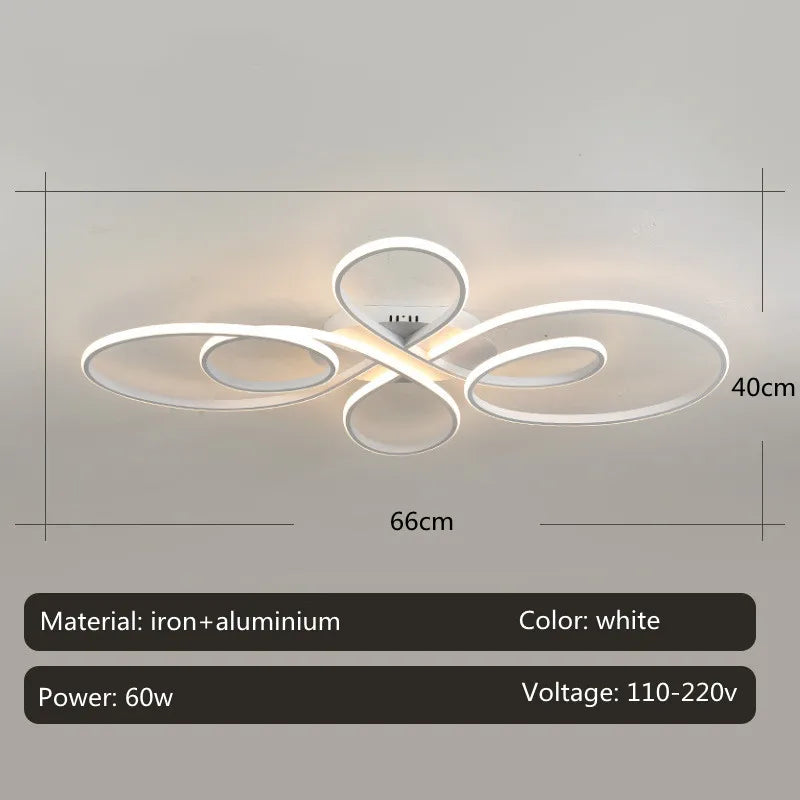 Modern LED Ceiling Light 66x40cm – Dimmable, Remote Option
