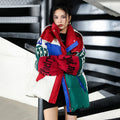 Letter Stitch Down Parka – Oversized Hooded Streetwear