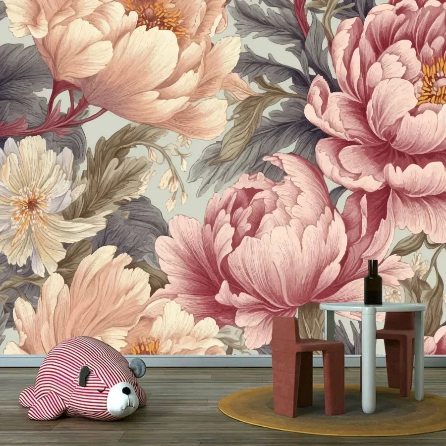 Custom Floral Nature Wall Mural – Peel & Stick or Non-Woven
