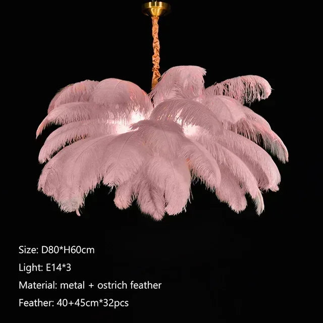 PLUME - Nordic Feather Chandelier - 3 Colors, 3 Sizes, LED Bulbs Included