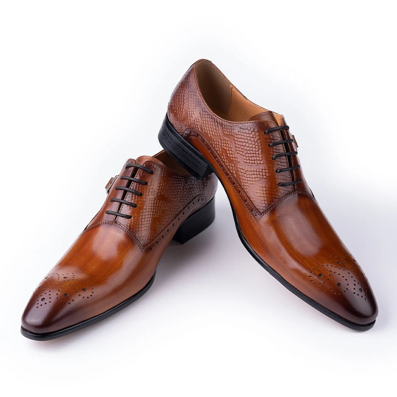 OXFORD ELITE - Men's Genuine Cowhide Leather Oxford Business Shoes - 2 Colors, EU 39–50