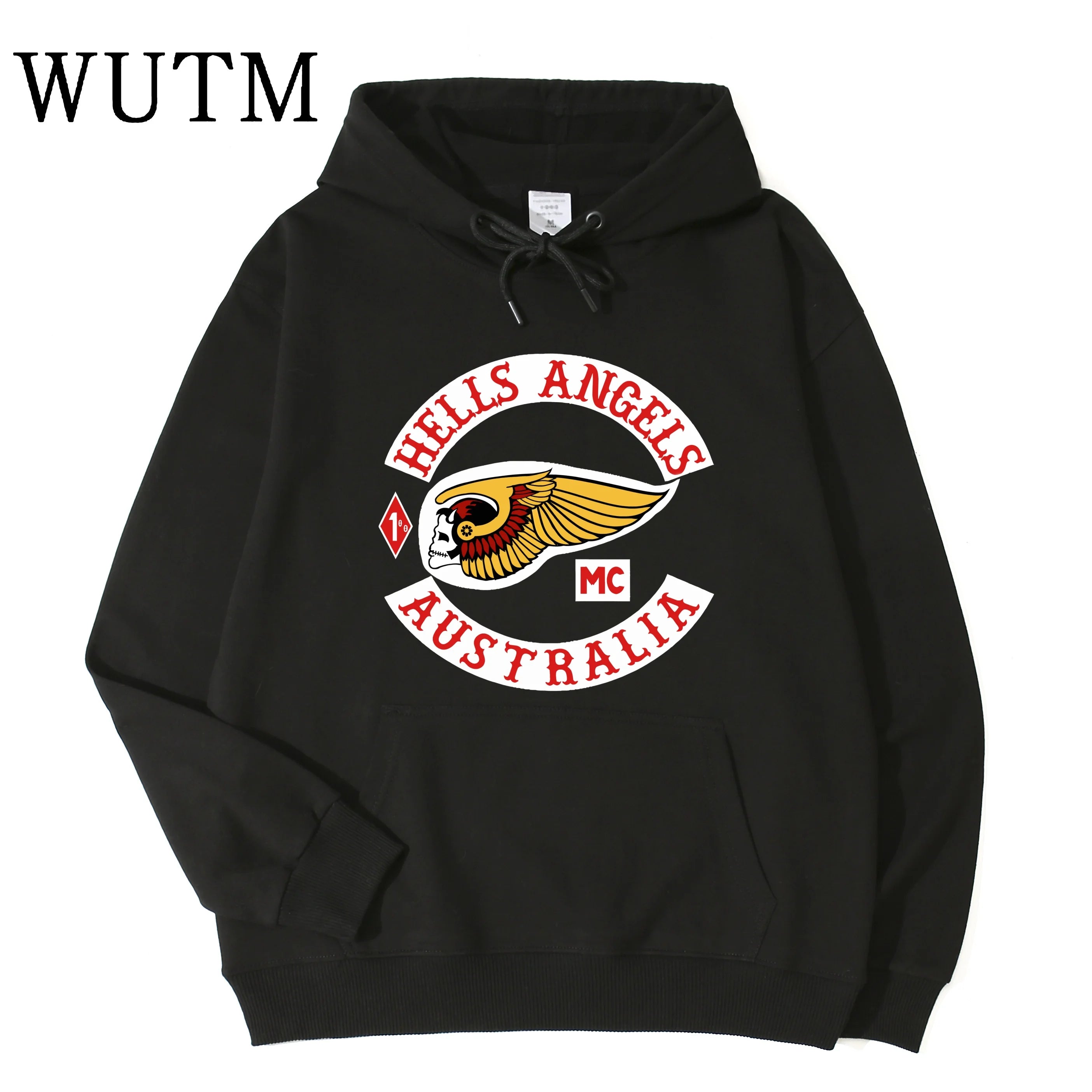 Biker Wing Skull Hoodie Australia Unisex Black Hoodie