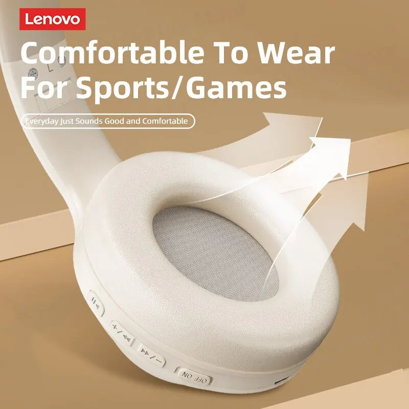 Lenovo TH10 Wireless Headphones Over-Ear Stereo Bluetooth Headset